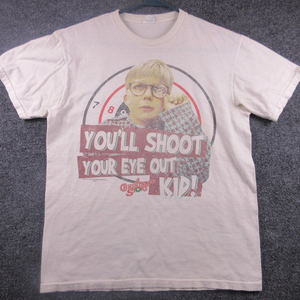Delta Pro Weight Shirt Mens Medium White A Christmas‎ Story Ralphie Graphic Tee